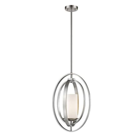 Ashling 1 Light Mini Pendant, Brushed Nickel & Matte Opal